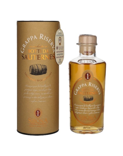 Sibona GRAPPA RISERVA botti da SAUTERNES 0,5 L / 500 ML 44%
